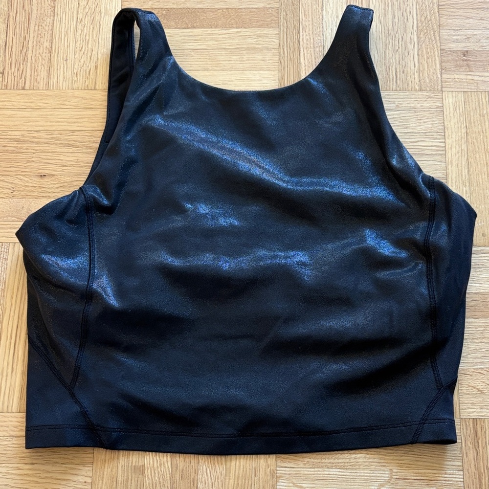 lululemon athletica Black Shiny Cropped Tank